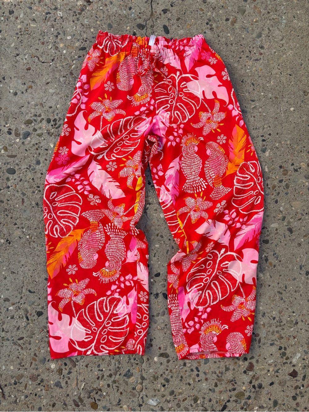 Live 4 Truth Women's M Bright Red Tropical Print Wide Leg Lounge, PJs